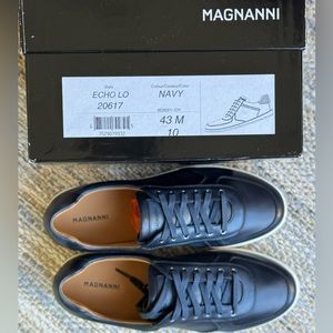 NEW $345 Magnanni NAVY Leather Sneaker 9.5 10 M